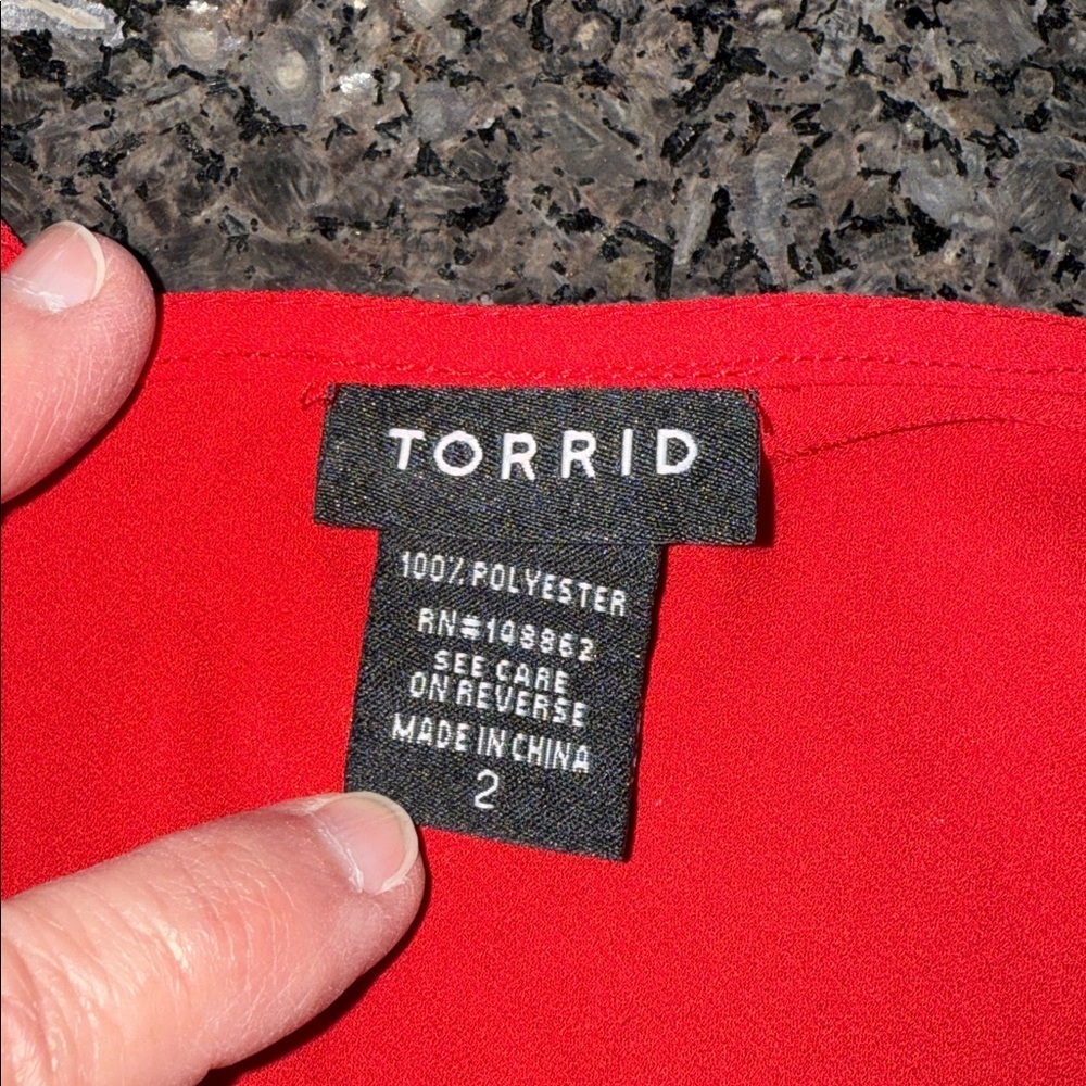 Torrid Georgette Ruffle Tank Top In Red - Picture 6 of 6